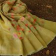 Light Pista Green Pure Khaddi Georgette Banarasi Handloom Dupatta For Sale