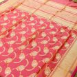 Orange-Pink Pure Katan Silk Kadwa Jangla Handloom Dupatta Discount