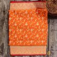 Orange Pure Katan Silk Banarasi Handloom Saree on Sale