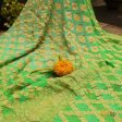 Light Blue - Green Pure Georgette Banarasi Handloom Bandhani Dupatta Fashion