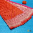 Rani Pink-Orange Pure Katan Silk Banarasi Handloom Dupatta Cheap