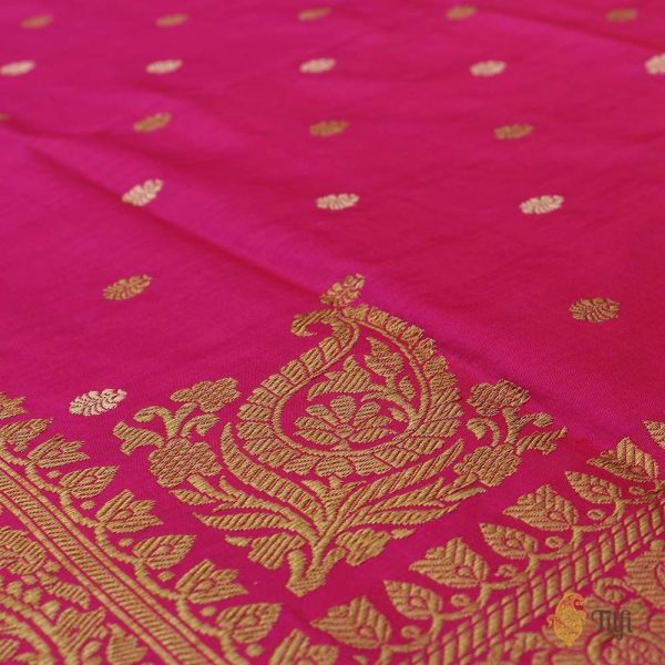 Indian Pink Pure Katan Silk Banarasi Handloom Dupatta Supply