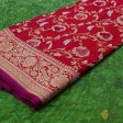 Maroon Pure Katan Silk Banarasi Kadwa Handloom Dupatta Sale