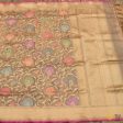 Light Pink-Gold Pure Kora Tissue Net Banarasi Handloom Dupatta Fashion