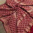 Maroon Pure Georgette Banarasi Handloom Bandhani Dupatta Hot on Sale