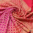 Fuchsia Pink-Coral Pink Pure Georgette Banarasi Handloom Bandhani Dupatta Online now