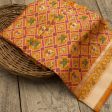 Orange Pure Katan Silk Banarasi Handloom Patola Dupatta Online Hot Sale