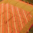 Light Orange-Pink Pure Katan Silk Aadha Jaal Banarasi Handloom Dupatta Fashion