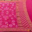 Hot Pink Pure Georgette Banarasi Handloom Bandhani Dupatta For Cheap