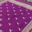 Magenta Pure Katan Silk Banarasi Handloom Dupatta Cheap