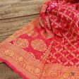 Gulabi Pink Pure Georgette Banarasi Handloom Bandhani Dupatta Online Sale