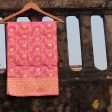 Pink Pure Katan Silk Kadwa Jangla Handloom Dupatta Online