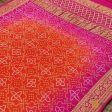 Orange-Rani Pink Pure Georgette Banarasi Handloom Bandhani Dupatta Hot on Sale