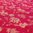 Rani Pink-Red Pure Katan Silk Banarasi Handloom Dupatta on Sale