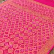 Gulabi Pink Pure Georgette Banarasi Handloom Bandhani Dupatta Online now