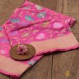 Peach-Gulabi Pink Pure Katan Silk Banarasi Kadwa Handloom Dupatta Discount