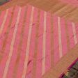 Peach Pure Katan Silk Aadha Jaal Banarasi Handloom Dupatta on Sale