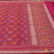 Rani Pink-Red Pure Katan Silk Banarasi Handloom Patola Dupatta Online Sale