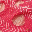 Pink Pure Georgette Banarasi Handloom Bandhani Dupatta on Sale