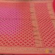 Fuchsia Pink-Coral Pink Pure Georgette Banarasi Handloom Bandhani Dupatta Online now