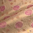 Off-White Pure Katan Silk Banarasi Handloom Fabric Sale