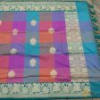 Multicolored Pure Katan Silk Banarasi Handloom Dupatta For Sale