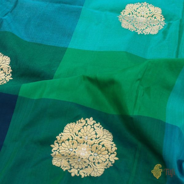 Multicolored Blue Pure Silk Georgette Banarasi Handloom Dupatta Online Sale