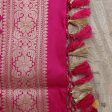 Pink Pure Silk Georgette Banarasi Handloom Dupatta Sale