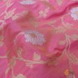 Ivory-Pink Pure Katan Silk Banarasi Kadwa Handloom Dupatta Discount