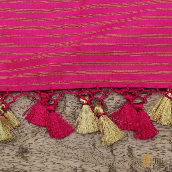 Indian Pink Pure Katan Silk Banarasi Handloom Dupatta Supply