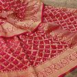 Pink Ombre Pure Georgette Banarasi Handloom Bandhani Dupatta For Cheap