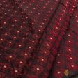 Black-Maroon Pure Soft Satin Silk Banarasi Handloom Fabric on Sale