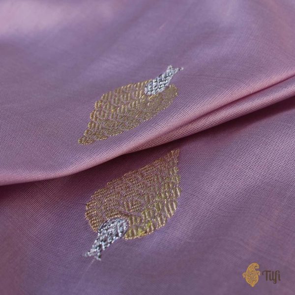 Lavender Pure Katan Silk Banarasi Handloom Dupatta Online Hot Sale