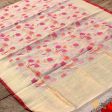 Off-White Pure Dupion Silk Banarasi Handloom Dupatta Hot on Sale