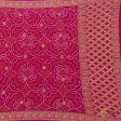 Rani Pink Pure Georgette Banarasi Handloom Bandhani Dupatta Online