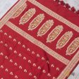 Red Pure Katan Silk Banarasi Handloom Petite Dupatta Hot on Sale