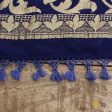 Navy Blue Pure Chiffon Georgette Banarasi Handloom Dupatta Hot on Sale