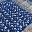 Prussian Blue Pure Katan Silk Banarasi Handloom Dupatta For Discount