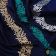 Navy Blue Pure Katan Silk Banarasi Handwoven Dupatta Online Sale