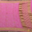 Light Gulabi Pink Pure Georgette Banarasi Handloom Bandhani Dupatta Online