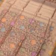 Old Rose Pink-Gold Pure Kora Tissue Net Banarasi Handloom Dupatta Sale