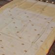 Off White Cream Pure Katan Silk Banarasi Handloom Dupatta For Discount