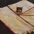 Off White Cream Pure Katan Silk Banarasi Handloom Dupatta For Discount