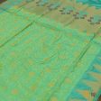 Green-Light Turquoise Pure Katan Silk Banarasi Handloom Saree Fashion