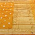 Orange-Yellow Pure Katan Silk Handloom Banarasi Saree Online Sale