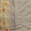 Deep Grey Pure Katan Silk Banarasi Handloom Saree Supply