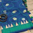 Navy Blue Pure Tussar Silk Banarasi Handloom Dupatta Discount