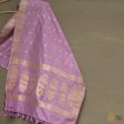 Light Lilac Pure Katan Silk Banarasi Handloom Petite Dupatta Hot on Sale