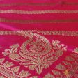 Rani Pink Pure Katan Silk Aadha Jaal Banarasi Handloom Dupatta For Discount