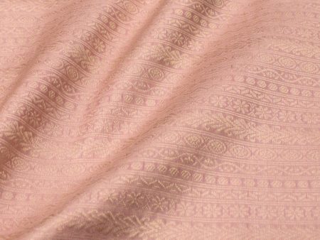 Light Pink Pure Katan Silk Banarasi Handloom Fabric Online